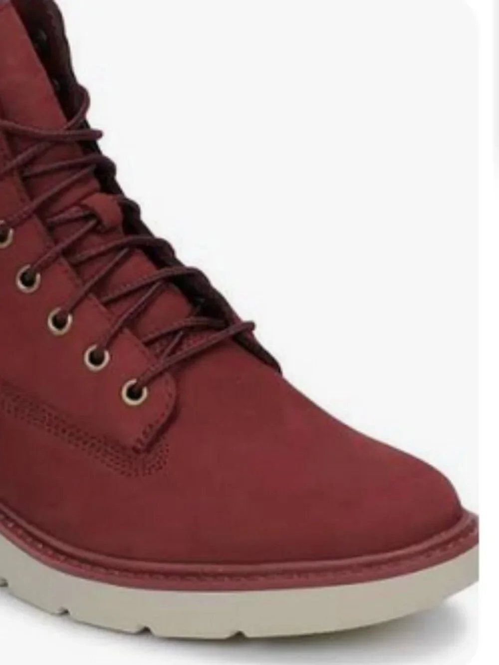 Timberland Kenniston Red Maroon Moto Lace Up Genuine Nubuck Leather Boots
